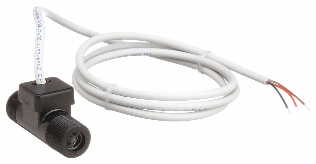 Flow Rate Sensor: Turbine, 3/8 in NPT, 3/8 in Connection Size, NPT, 0.26 gpm – 6.6 gpm