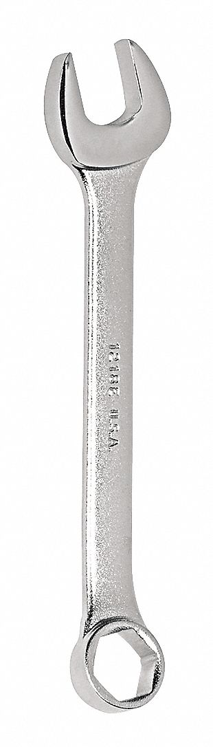 Combination Wrench: Alloy Steel, Satin, 1 1/16 in Head Size, 14 7/8 in Overall Lg, Offset