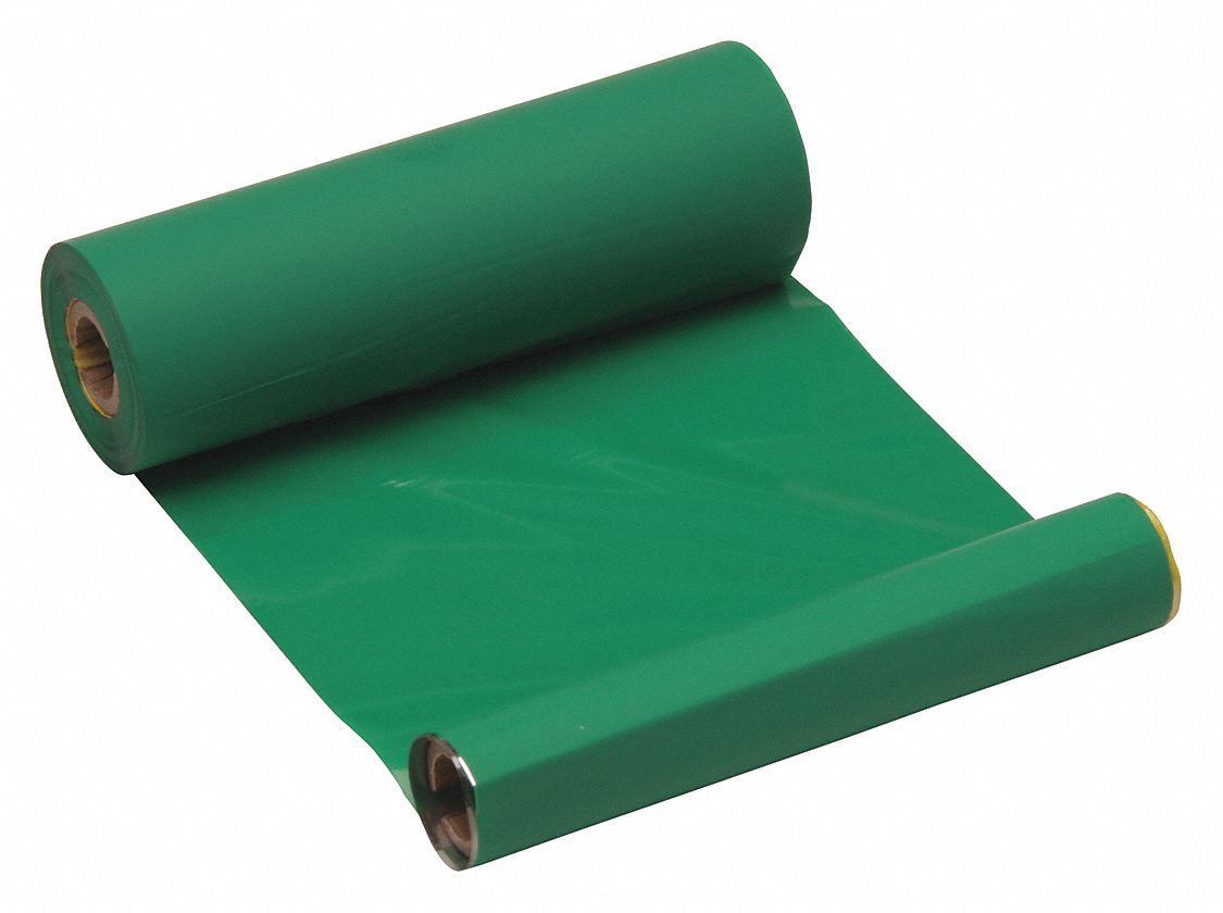 Single-Color Printer Ribbon: 4 7/16 in x 290 ft, Green, Resin, MiniMark