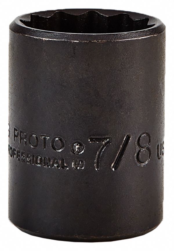 Socket: 1/2 in Drive Size, SAE, 1 1/2 in Socket Size, 12-Point, Std, 2 1/4 in Overall Lg