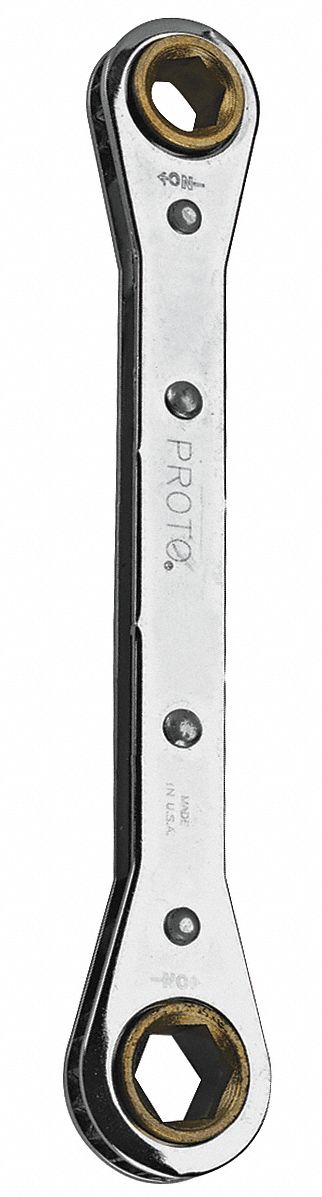 BOX END WRENCH, CHROME, 9 MM/10 MM HEAD SIZE, 5½ IN OVERALL L, STANDARD, 0 °  HEAD OFFSET ANGLE