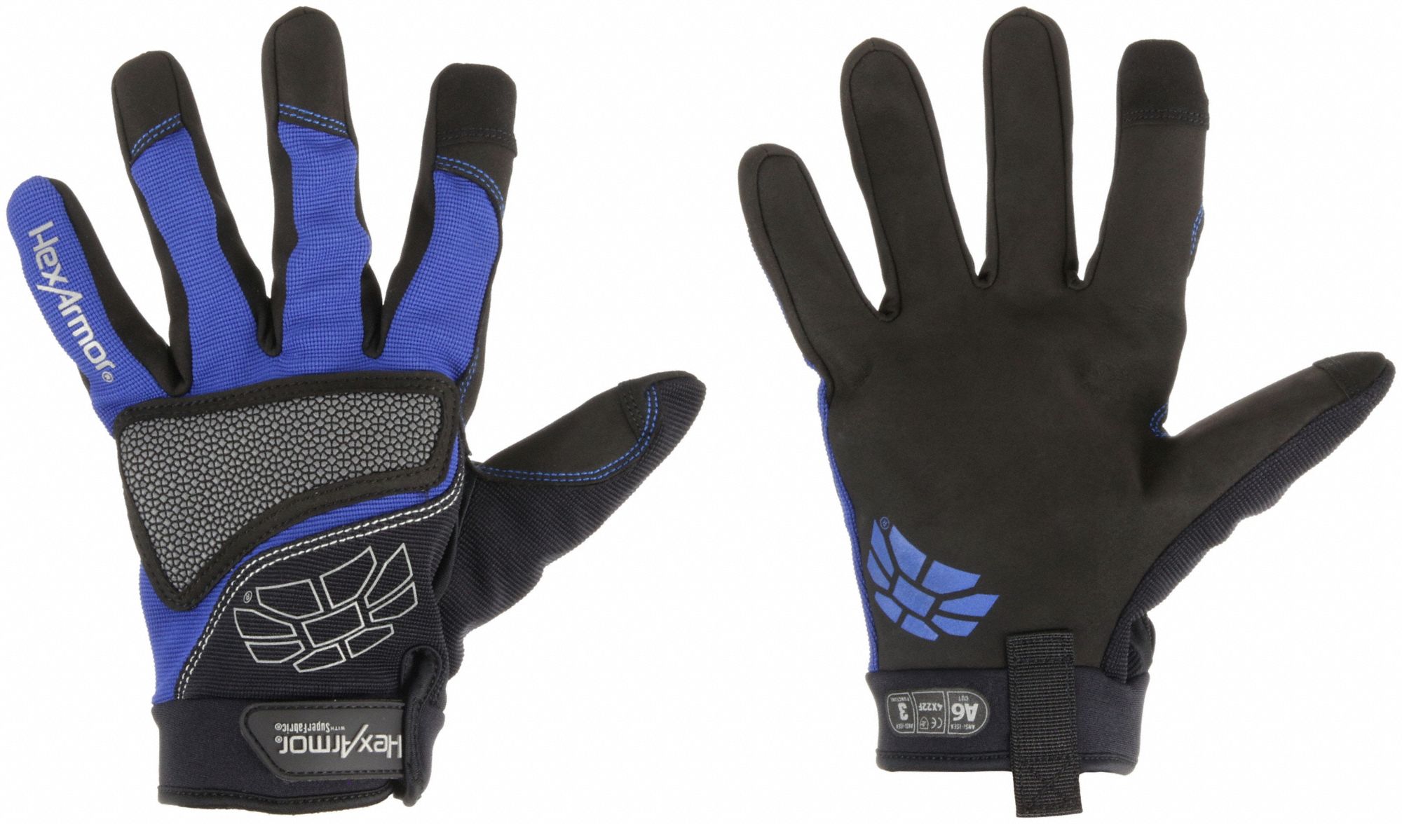 MECHANICS GLOVES, 2XL (11), SYNTHETIC LEATHER WITH PVC GRIP, BLUE