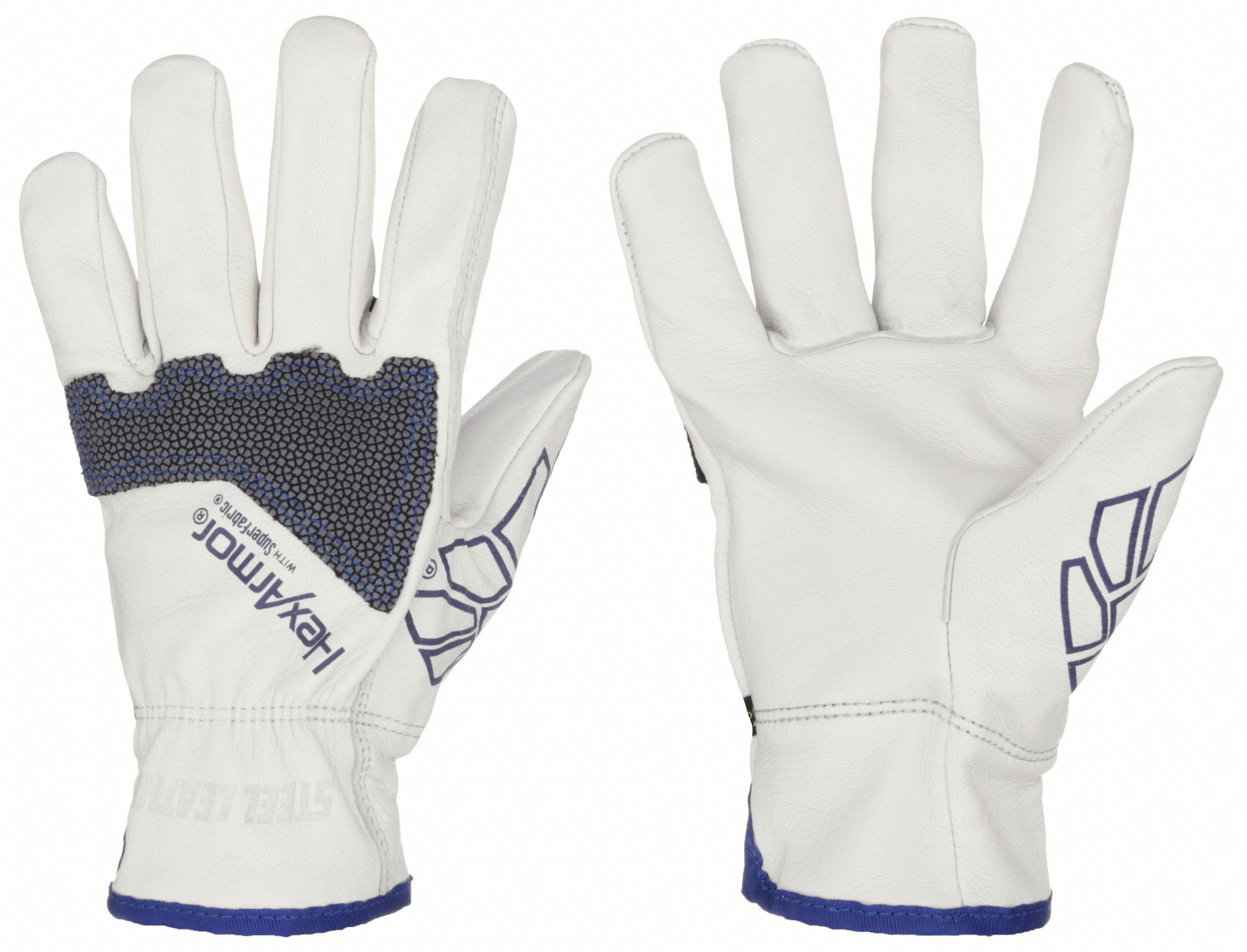 GANTS RÉSISTANTS AUX COUPURES, TAILLE TTG (11), BLANC, CUIR CHÈVRE STEELLEAHER/SUPERFABRIC, PAIRE