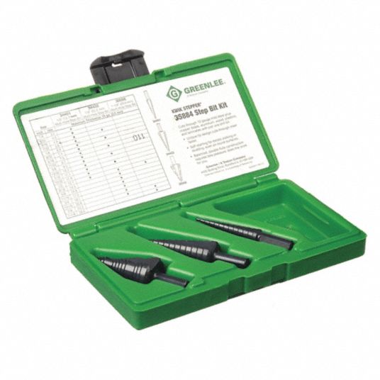 Step Drill Bit Set 1 8 in to 1 1 8 in Size Range Grainger