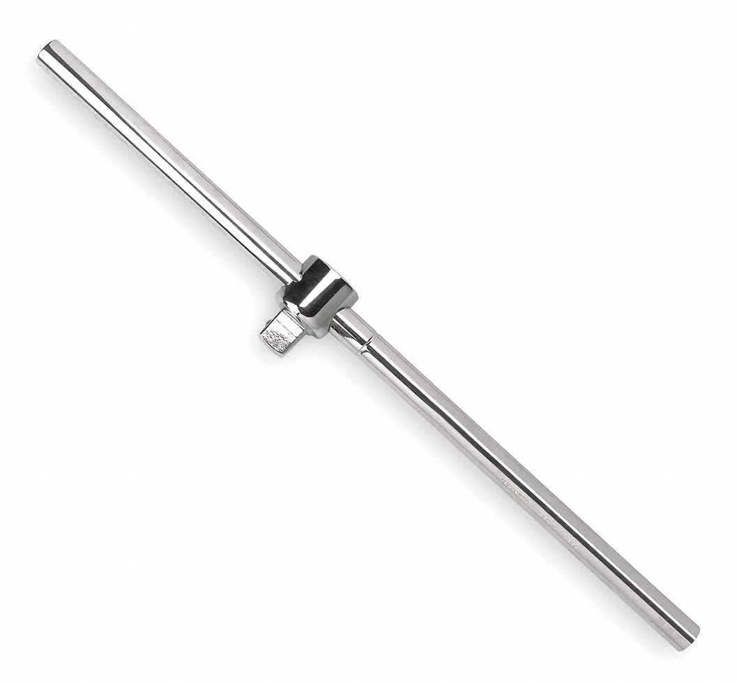 Sliding Bar: 3/4 in Drive, 20 in Lg, Smooth Grip, Alloy Steel, Chrome