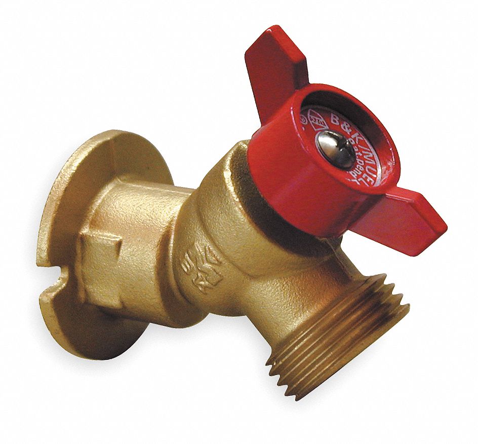 GRAINGER APPROVED Brass Angle Sillcock, Zinc Handle, FNPT 1APY5108