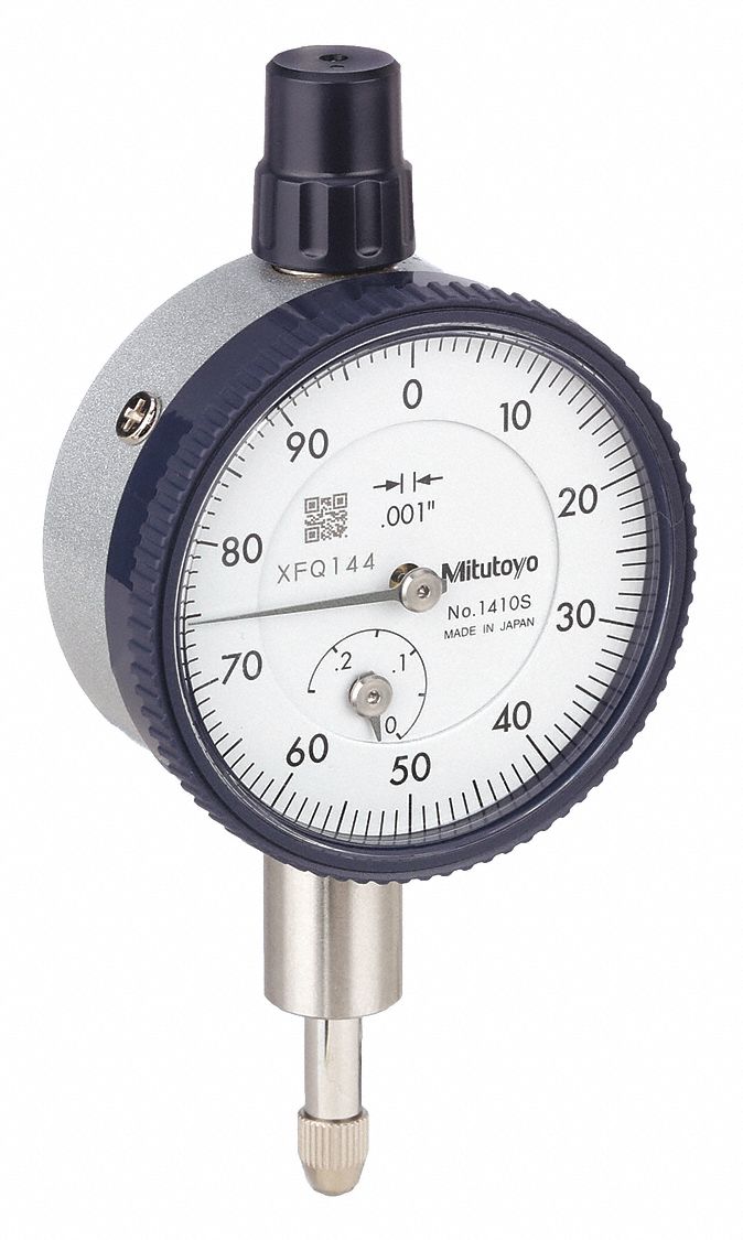 MITUTOYO, 0 in to 0.25 in Range, Continuous Reading, Dial Indicator Lug Back 1ARB11410A