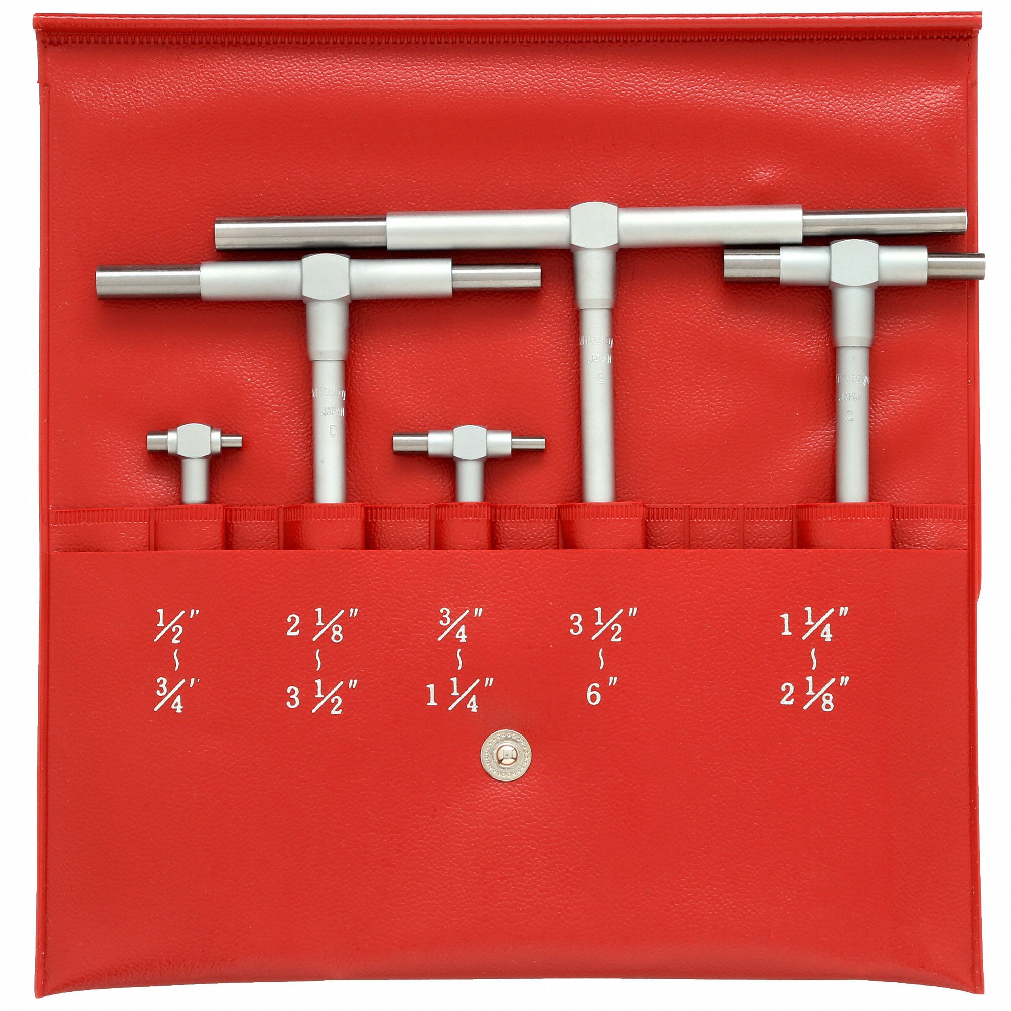 MITUTOYO Telescoping Gauge Set 5 Pieces, 1/2 in to 5 9/10 in Range