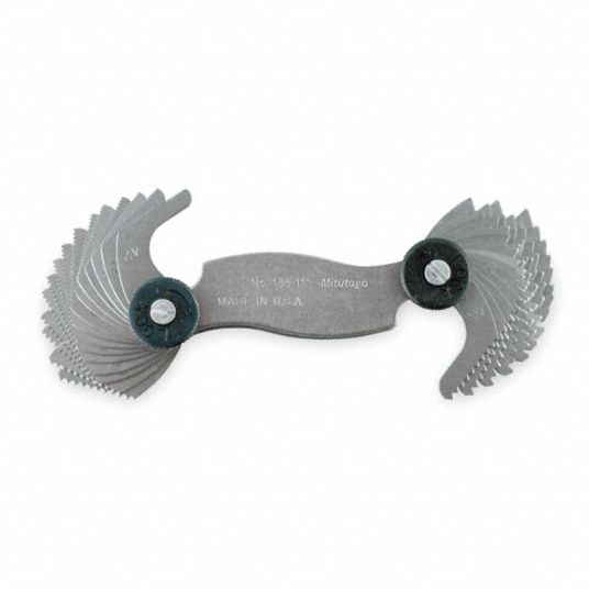 MITUTOYO Thread Pitch Gauge Set, Thread Type Unified Inch, Number of