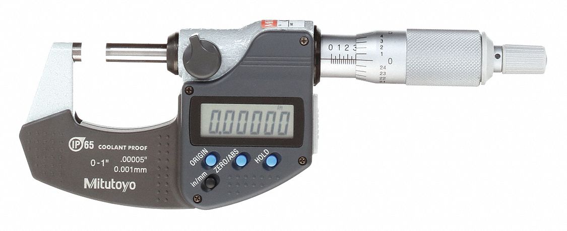 ELECTRONIC MICROMETER,1 IN,CERT,SPC