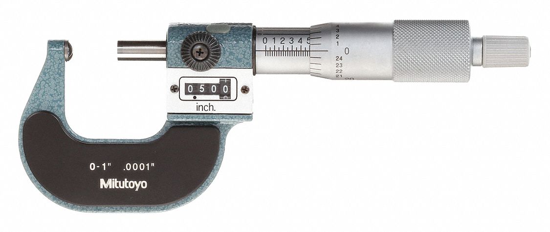 DIGITAL SPHERICAL FACE MICROMETER, DIGITAL, 0 IN TO 1 IN RANGE, INCH