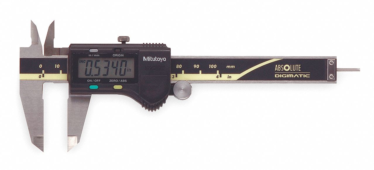 4-WAY DIGITAL CALIPER, 0 TO 4 IN/0 TO 10MM RANGE, +/-01 IN ACCURACY, STAINLESS STEEL