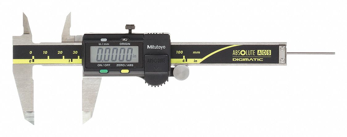 4-WAY DIGITAL CALIPER, 0 TO 4 IN/0 TO 10MM RANGE, +/-01 IN ACCURACY, STAINLESS STEEL