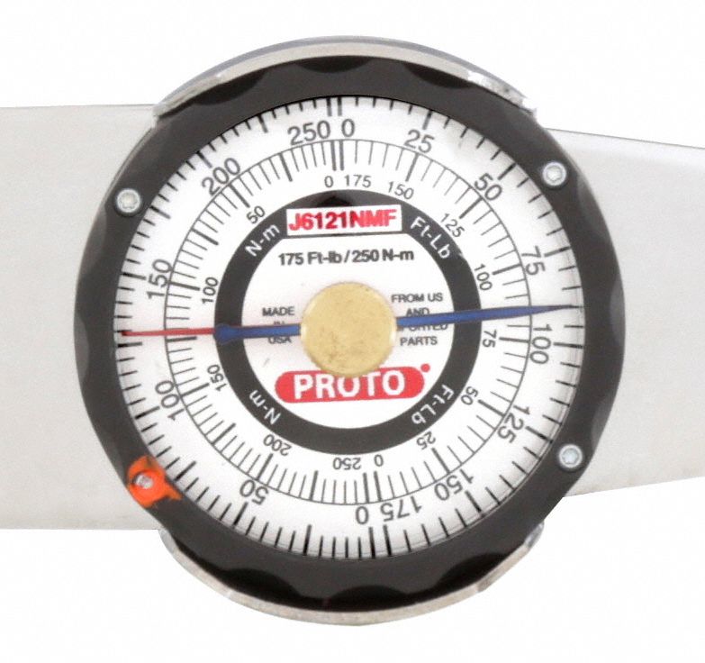PROTO Dial Torque Wrench: 1/2 in Drive Size, 35 to 175 ft-lb/50 to 250 ...