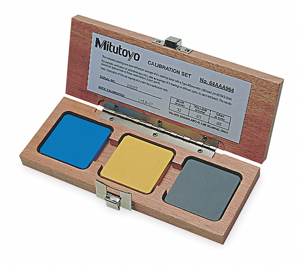MITUTOYO, Shore A Hardness Scale, Shore A Calibration Block Set 1ARU7