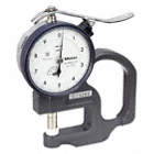 DIAL THICKNESS GAUGE, 0 IN TO 0.05 IN RANGE, 001 IN GRADUATIONS, 3MM THROAT DP, FLAT