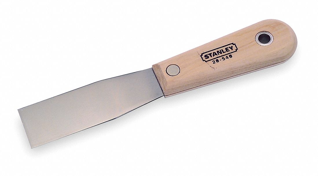 PUTTY KNIFE, CARBON STEEL, 3⅞ IN HARDWOOD HANDLE, 7½ IN L