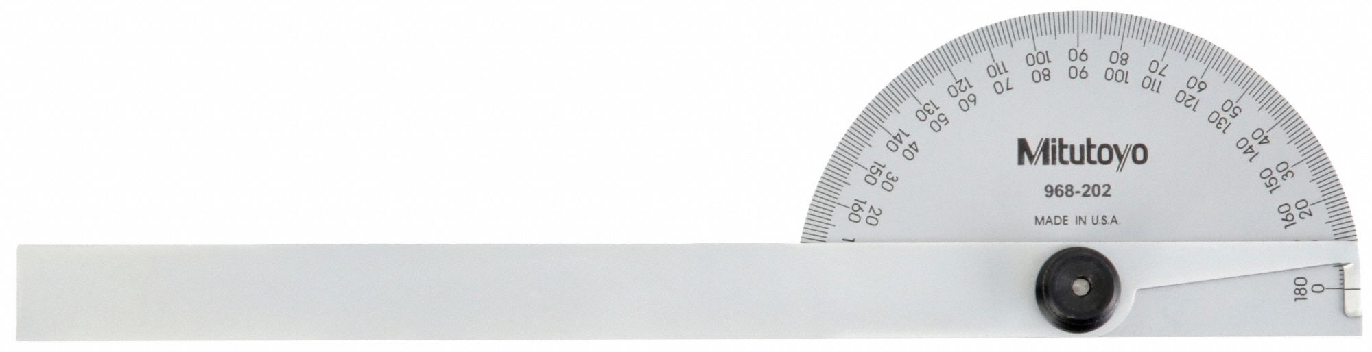 MITUTOYO, 0° to 180° Range, 1° Graduations, ManualReading Protractor
