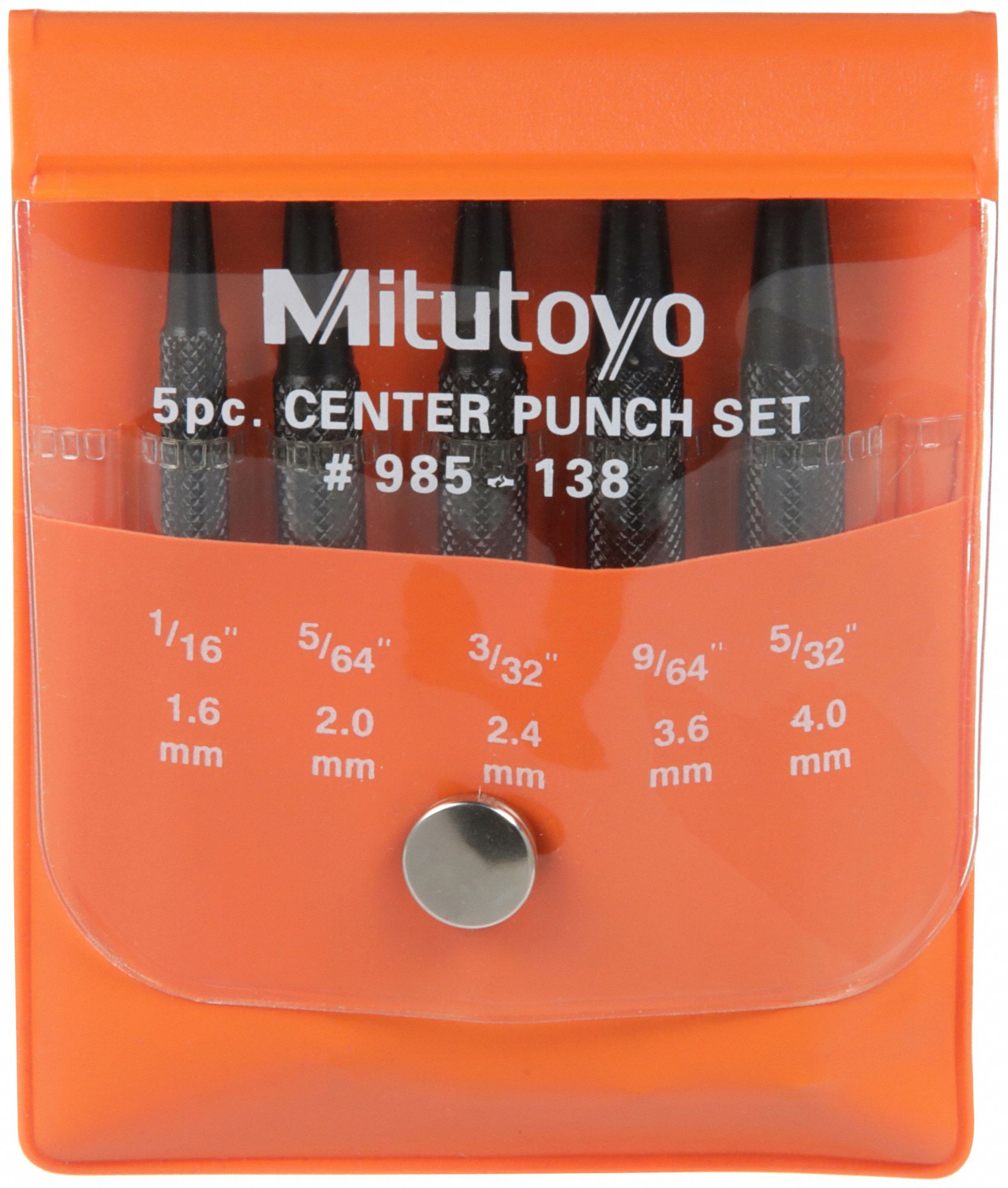 MITUTOYO Center Punch Set 1/16 in_5/32 in Tip Size, 3 in_4 in Overall