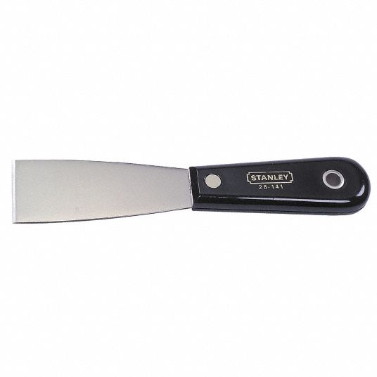 STANLEY Stiff Putty Knife with 1 1/2 in Carbon Steel Blade, Black