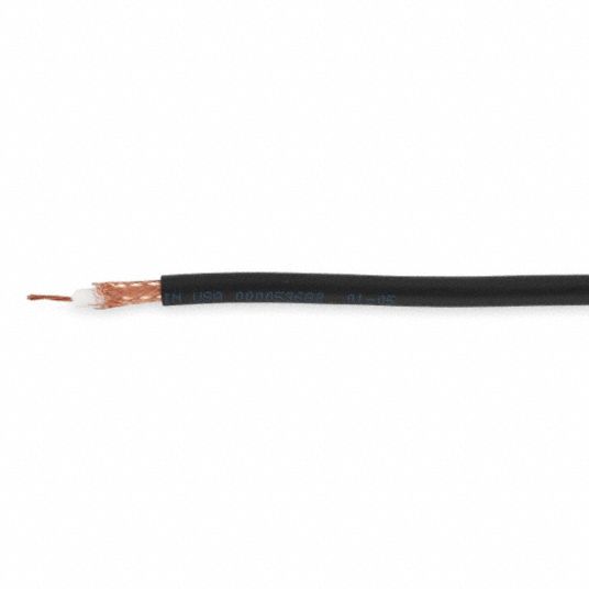 CAROL Coaxial Cable 20 AWG Conductor Size, Black, PVC, 95 Tinned Copper Braid Shielding Type