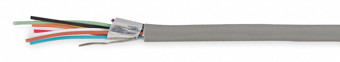 Power Limited and Communication Cable: 1, 000 ft Cable Lg, 7 Strands, 18 AWG, Riser, Comm Cable