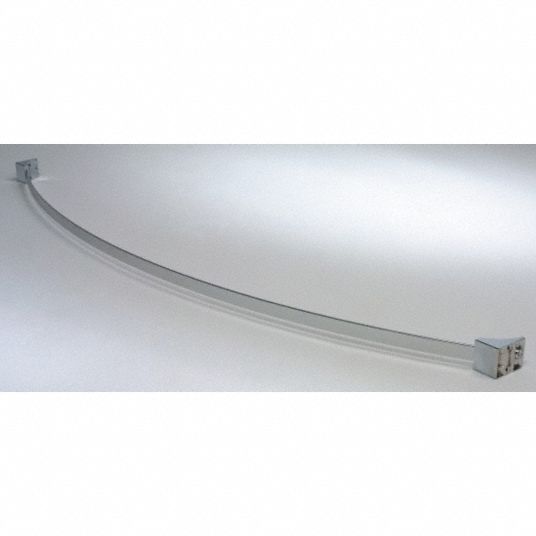 60 inL x 1 inD Stainless Steel Flat Curved Shower Bar, Includes Mounting Hardware Grainger