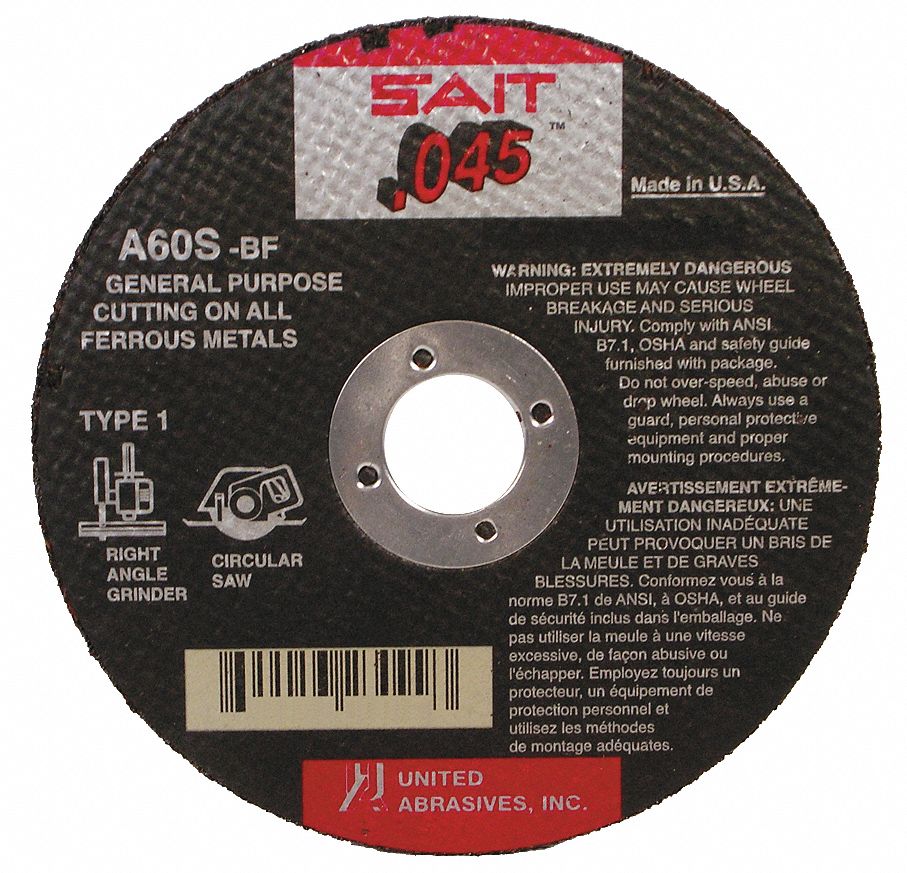 United Abrasives SAIT 23161 Type 1 4 by 1/16 by 5/8 United Abrasives SAITech Cutting Wheel 50-Pack 