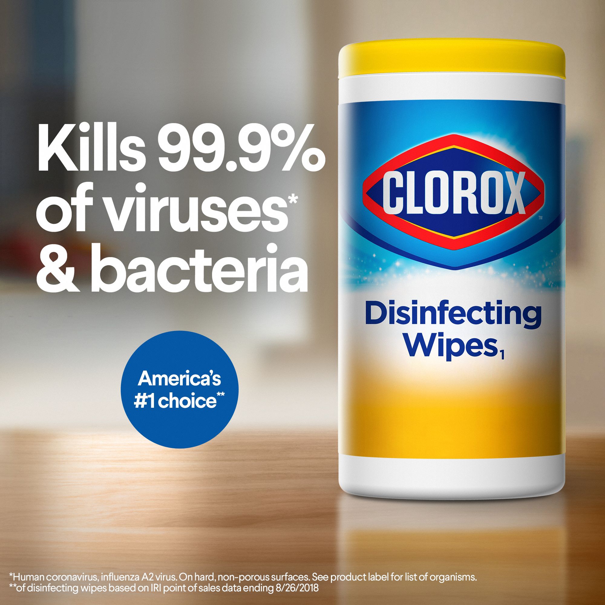 CLOROX Disinfecting Wipes Canister, 35 ct Container Size, Ready to Use