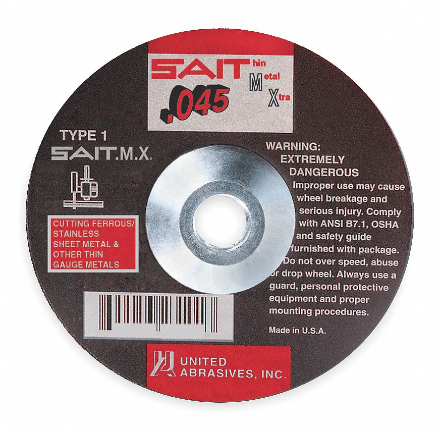 UNITED ABRASIVESSAIT 4 1/2 in, Type 1 Aluminum Oxide Abrasive CutOff