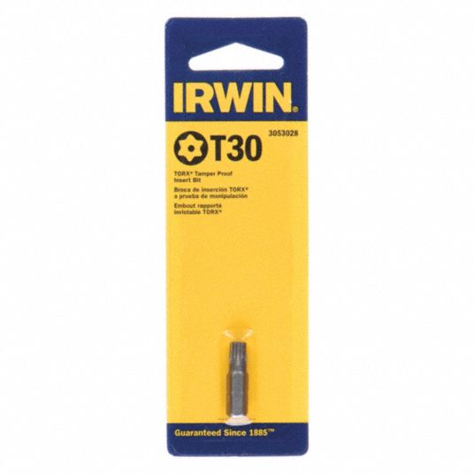 IRWIN Insert Bit TR9 Fastening Tool Tip Size 1 in Overall Bit Lg 1 4 in Hex Shank Size Hex Shank