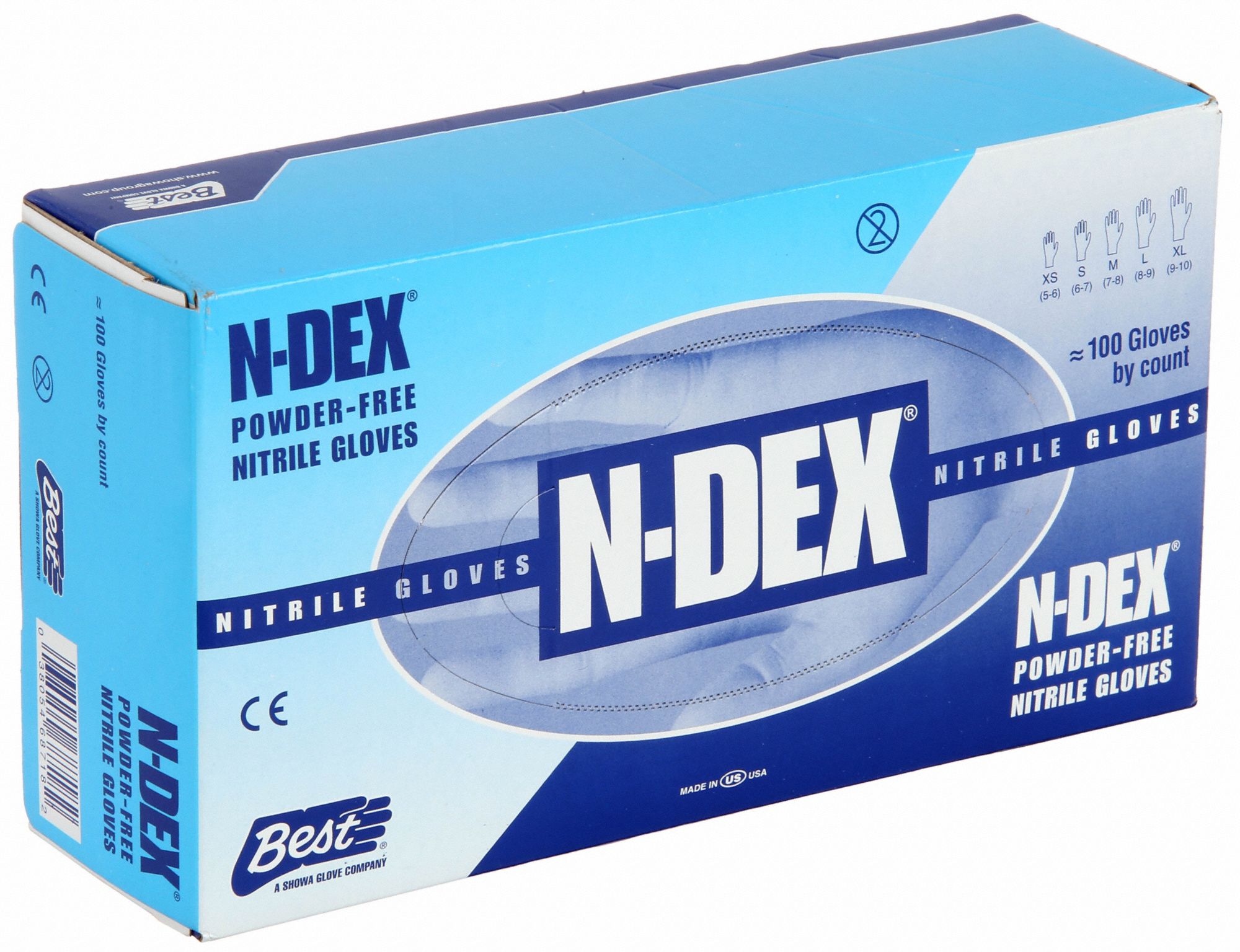 SHOWA Disposable Gloves ChemicalResistant/Gen Purpose, 8 mil, Powdered, Nitrile, XL ( 10 ), 50