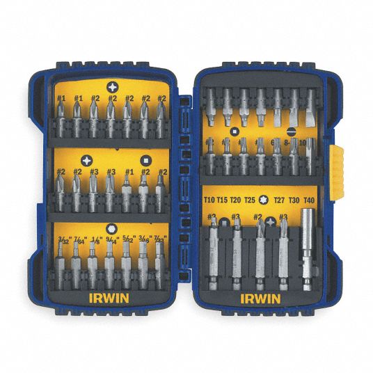 IRWIN, Not Impact Rated, 40 No. of Pieces, Driver Bit Set - 1AVL9 ...