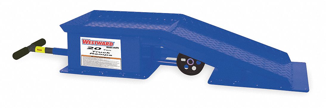 TRUCK RAMP, 20 TON LOAD CAPACITY, NOT ADJUSTABLE, STEEL, 45⅝ IN OVERALL L, 1 PR
