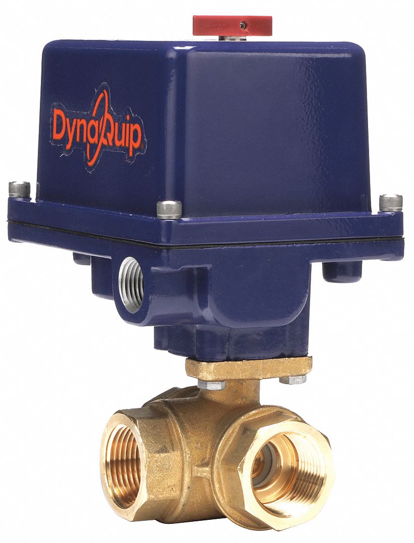DYNAQUIP CONTROLS Brass Electronic Actuated Ball Valve, 1 in Pipe Size