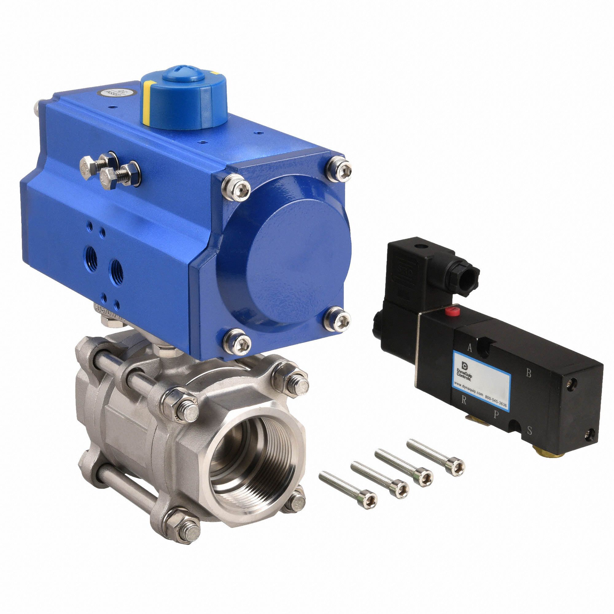 DYNAQUIP CONTROLS 1 1/2 in Double Acting Pneumatic Actuated Ball Valve