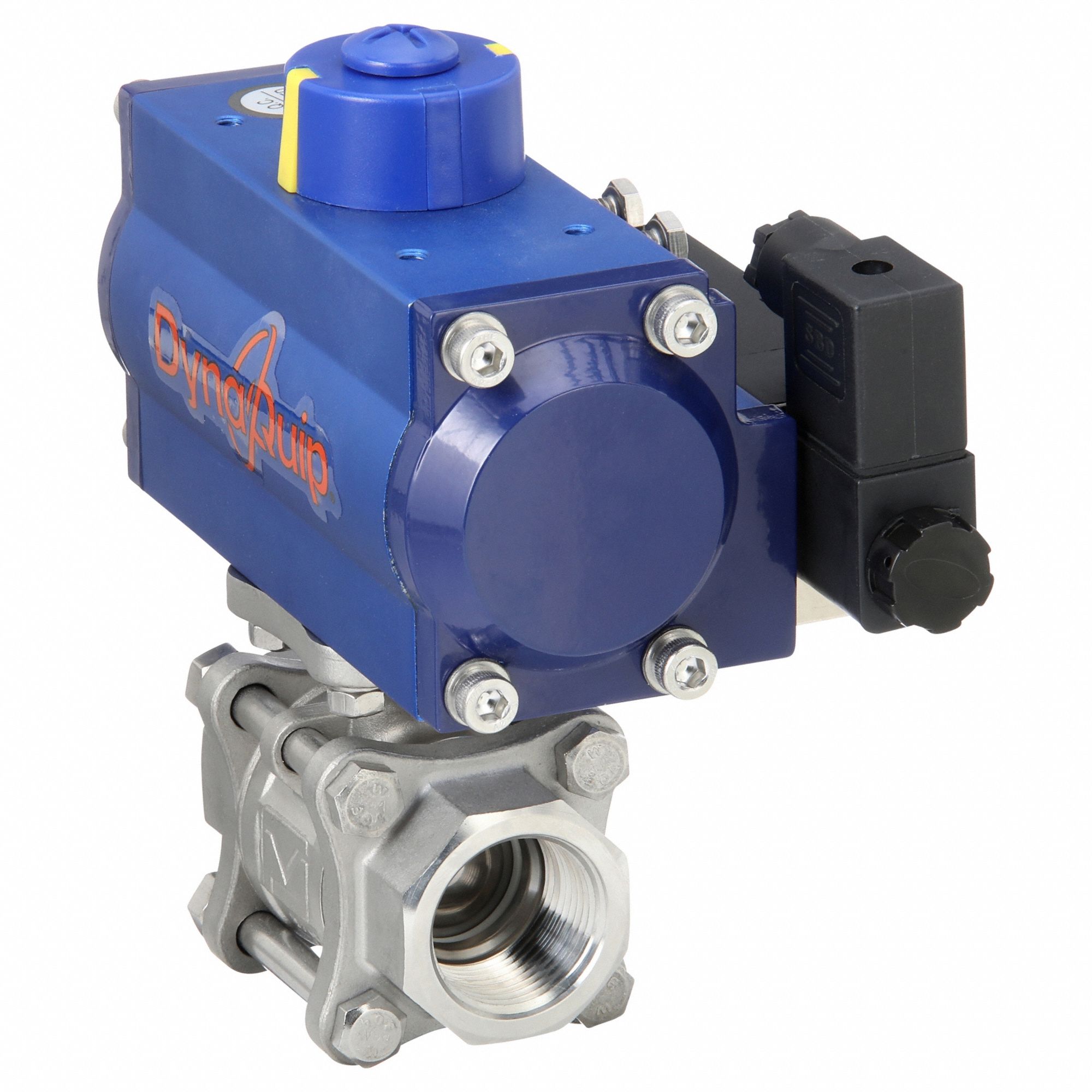 Pneumatically Actuated Two-Way Ball Valve: 1 in, Stainless Steel, FNPT x FNPT