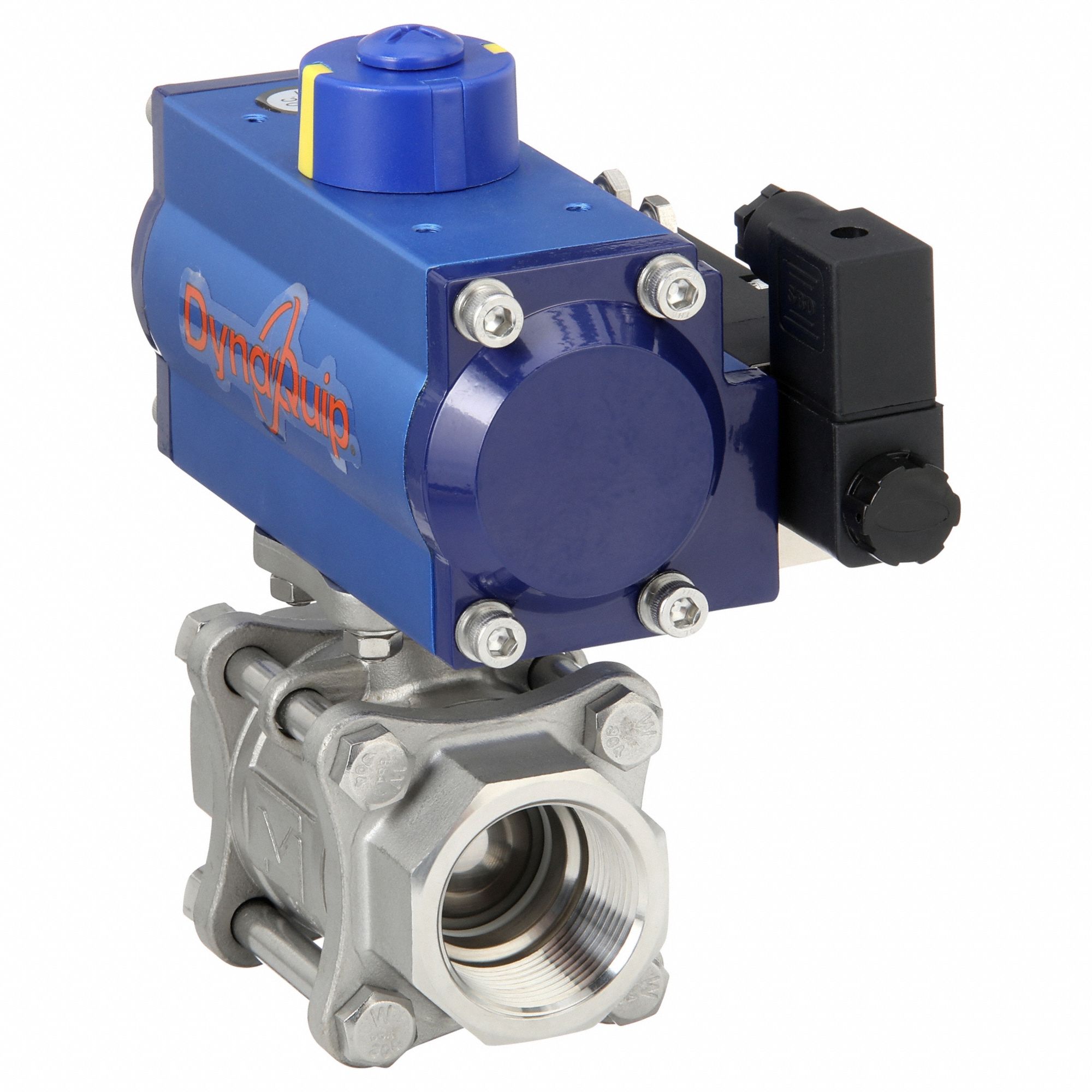 Pneumatically Actuated Two-Way Ball Valve: 1 1/4 in, Stainless Steel, FNPT x FNPT