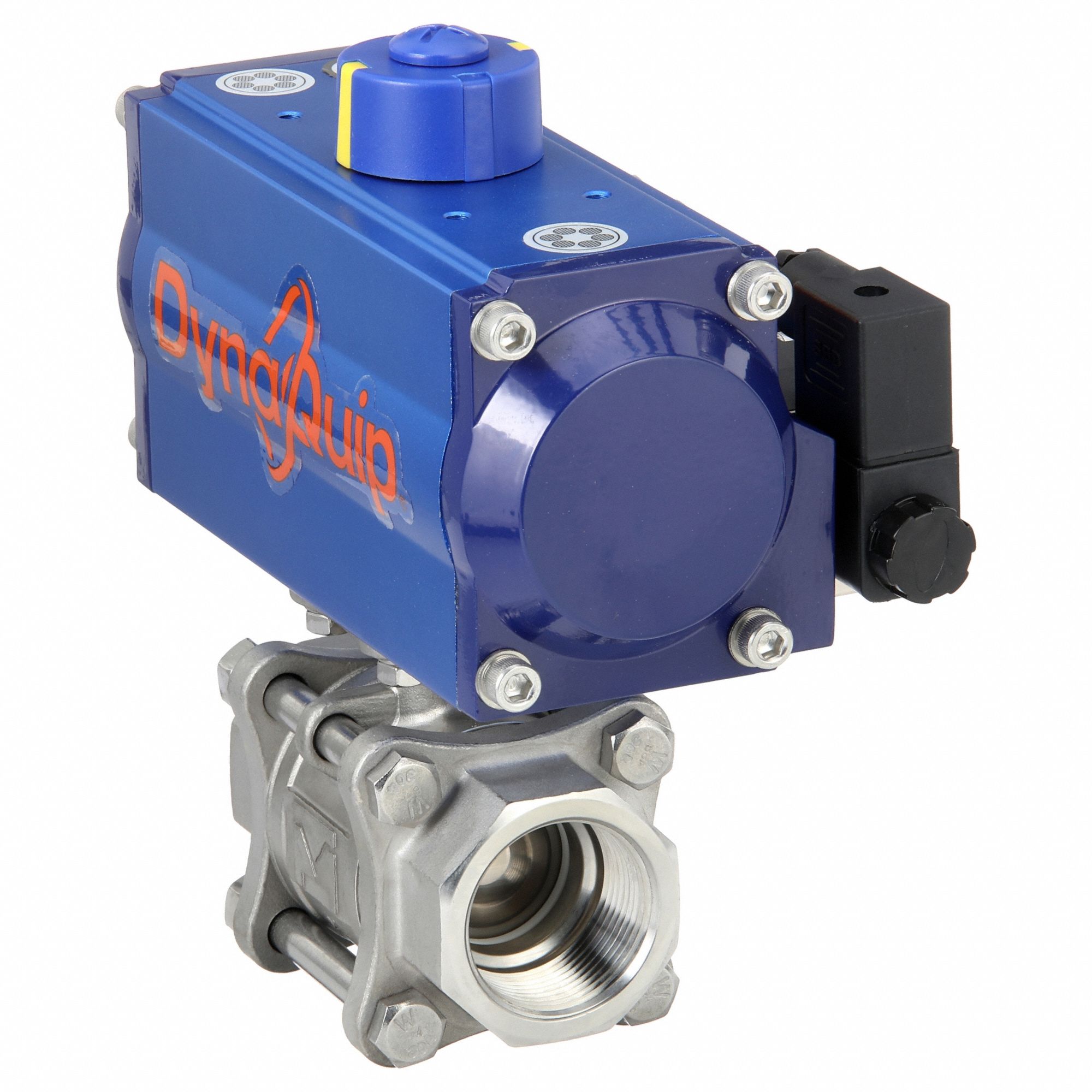 Pneumatically Actuated Two-Way Ball Valve: 1 1/4 in, Stainless Steel, FNPT x FNPT
