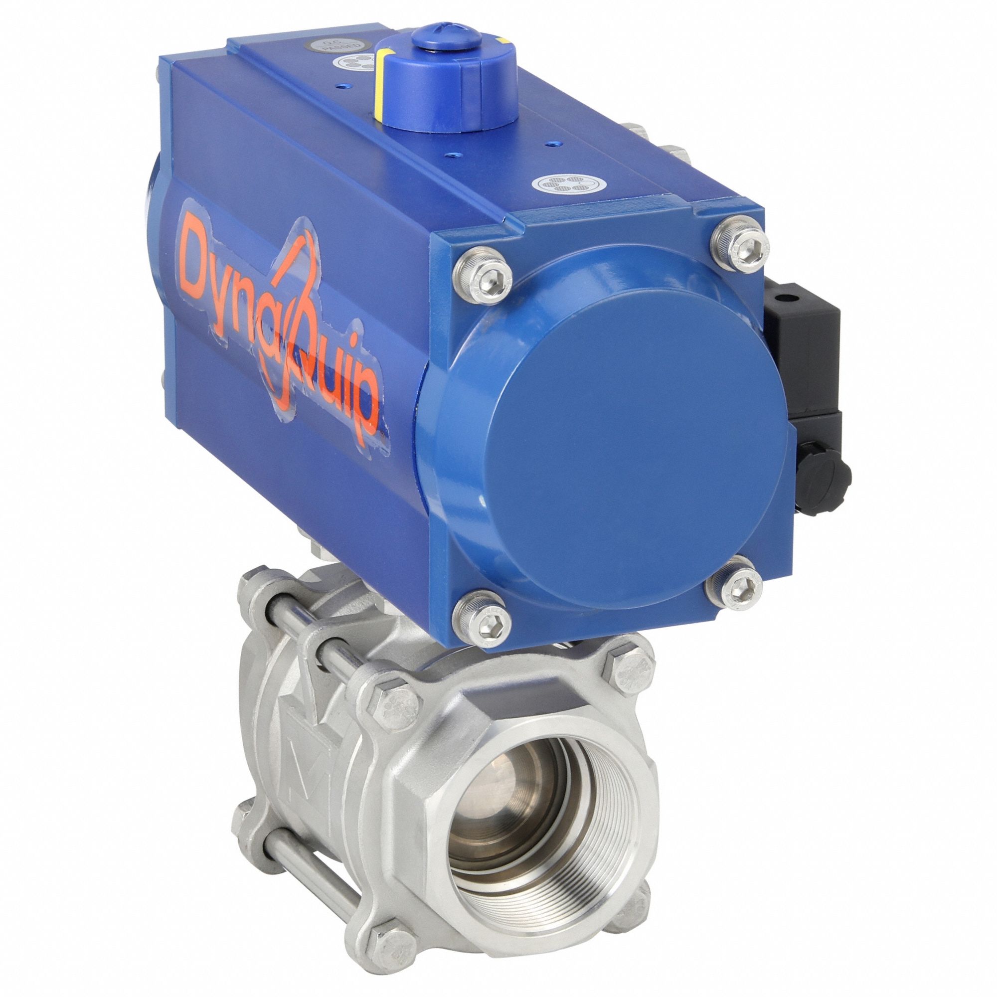 Pneumatically Actuated Two-Way Ball Valve: 2 in, Stainless Steel, FNPT x FNPT