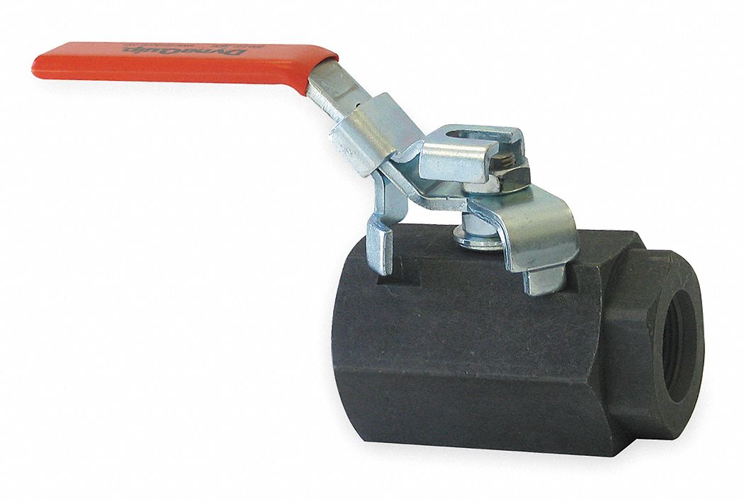 Carbon Steel FNPT x FNPT Ball Valve, Latching Lockout, 1/4" Pipe Size