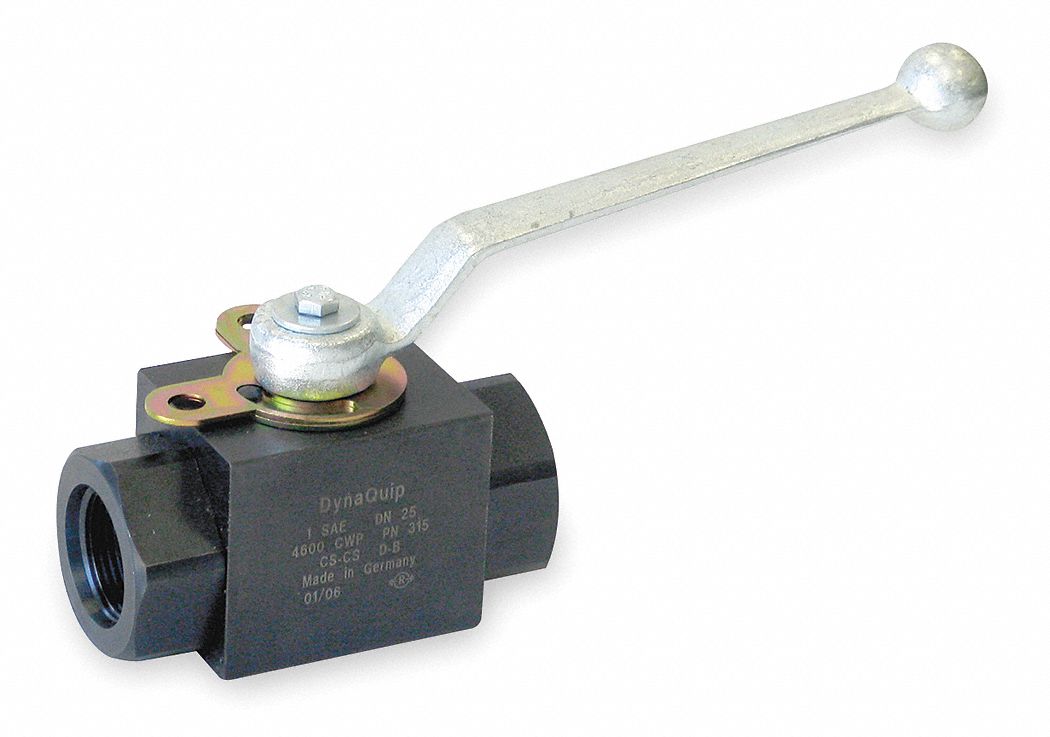 MANUAL TWO-WAY BALL VALVE: ⅜ IN, CARBON STEEL, STRAIGHT, FNPT X FNPT, LEVER