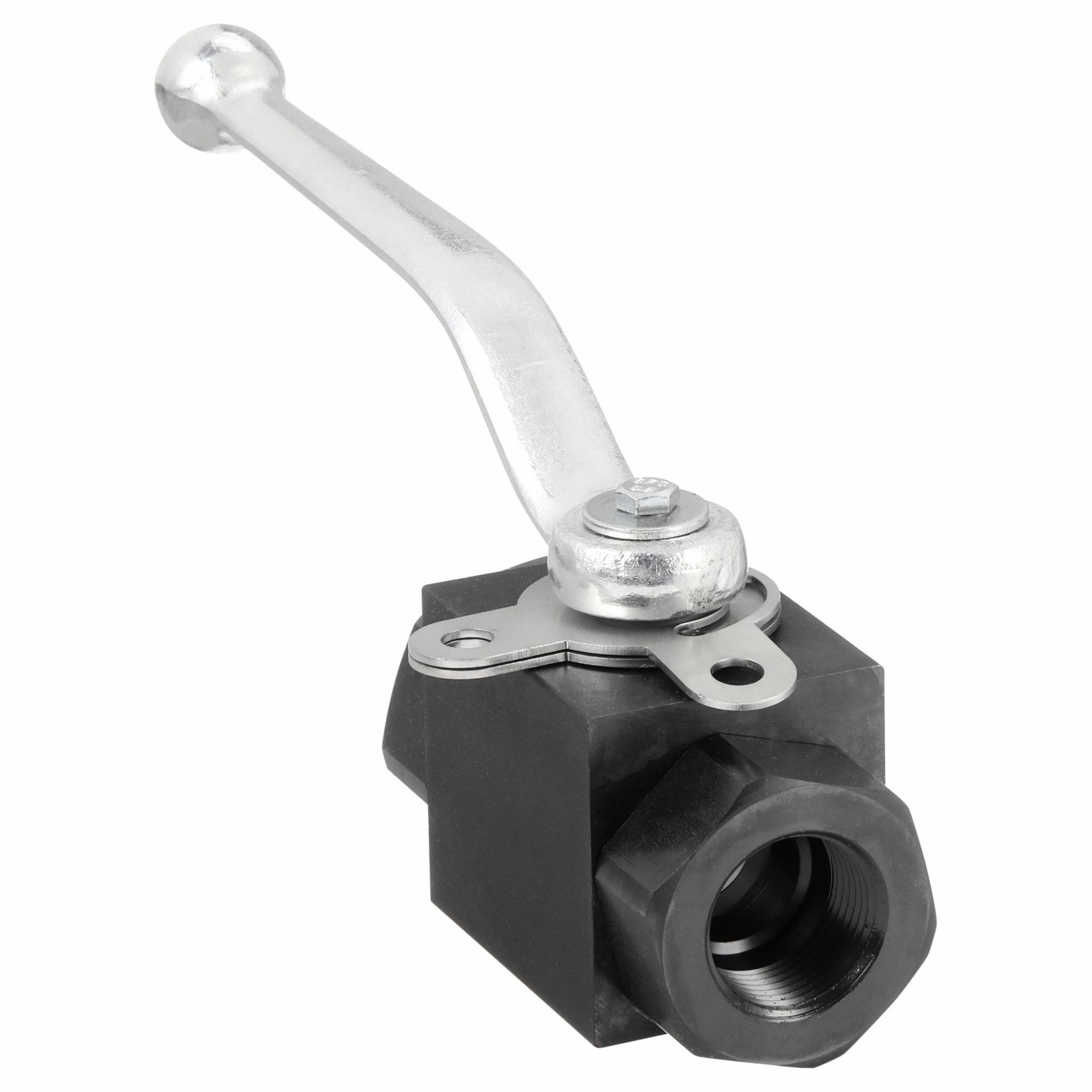 Manual Two-Way Ball Valve: 1 in, Carbon Steel, Straight, FNPT x FNPT, Three-Piece