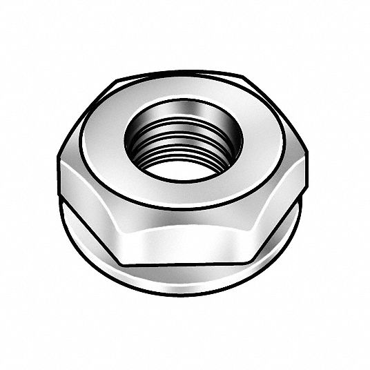 GRAINGER APPROVED 1032 Lock Nut with Conical Washer, Zinc Plated