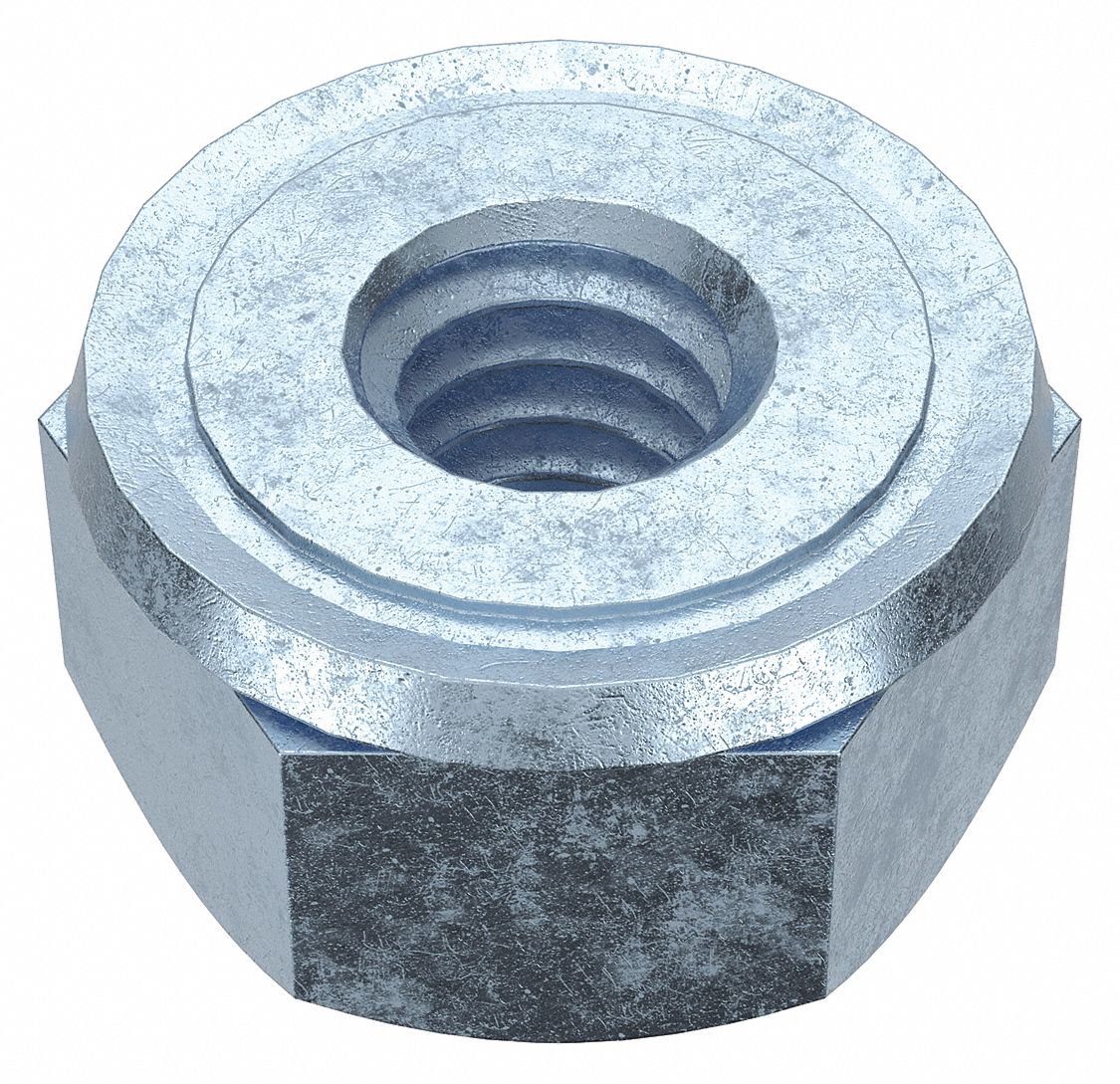 Lock Nut: With Conical Washer, Std Hex, #4-40 Thread Size, Steel, Grade 2, Zinc-Plated, 15, 000 PK