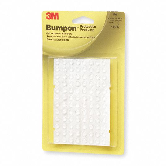 3M, Hemisphere, Clear, Self Adhesive Bumper 1AYD5SJ5302 Grainger