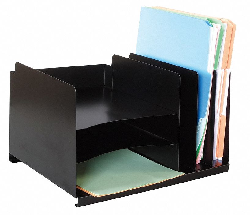 GRAINGER APPROVED Archivador,Tamaño Carta,Acero,Negro - Bandejas para