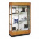 Floor Display Case, Natural Oak, 76"H, 48"L