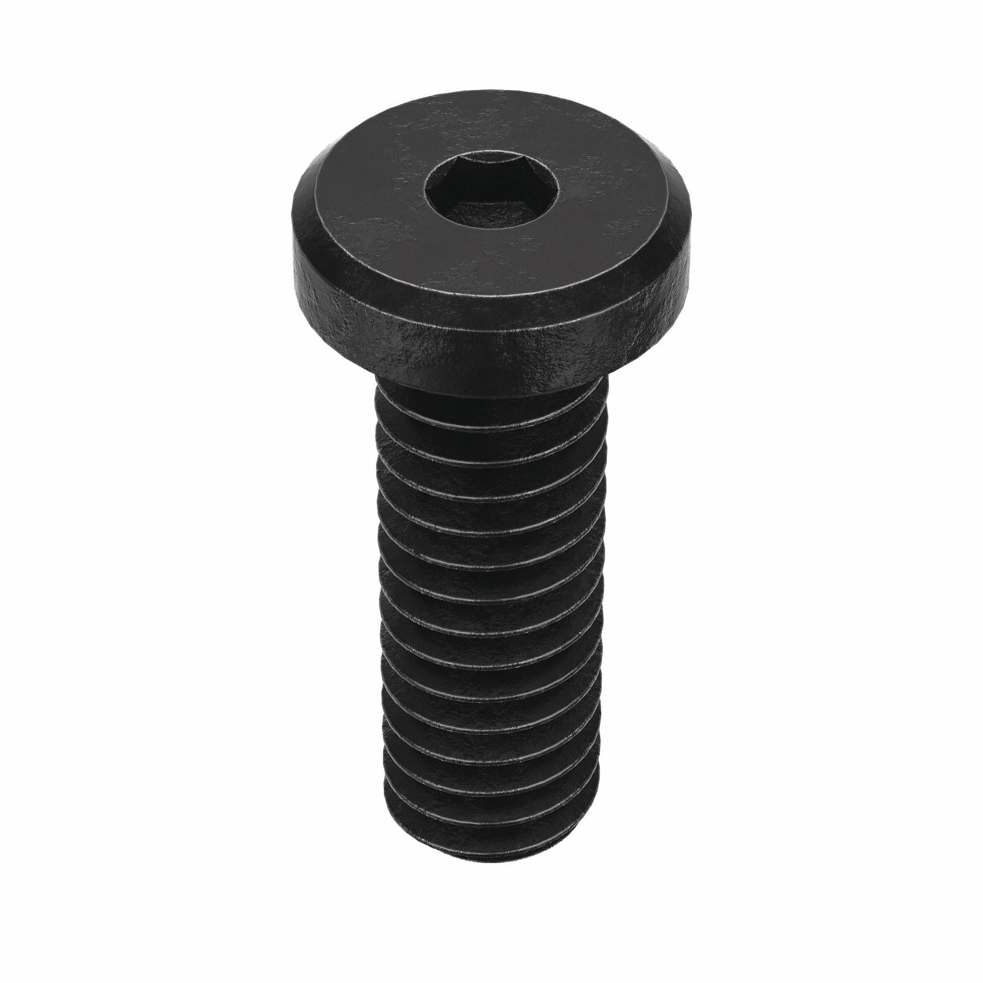 Socket Head Cap Screw: #8-32 Thread Size, 1/2 in Lg, Low-Profile Std, Black Oxide, 100 PK
