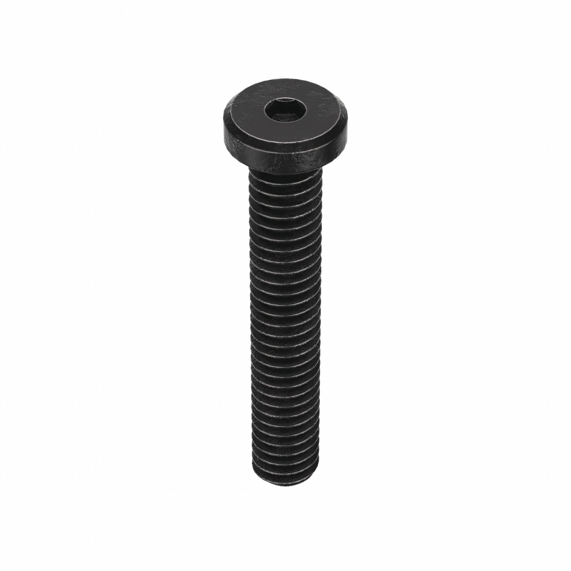 Socket Head Cap Screw: #8-32 Thread Size, 1 in Lg, Low-Profile Std, Black Oxide, Alloy Steel, 100 PK